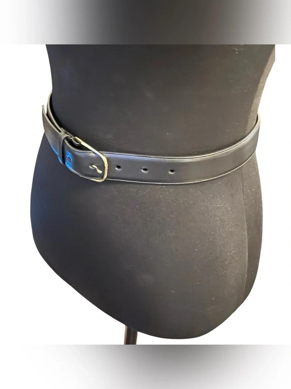 Saint Laurent Black Minimal Leather Belt Size 70cm (Small) NWOT